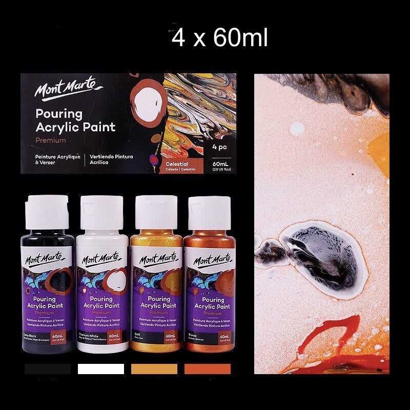 Mont Marte Fluid Art Pouring Acrylic Paint Set 60ml Tube
