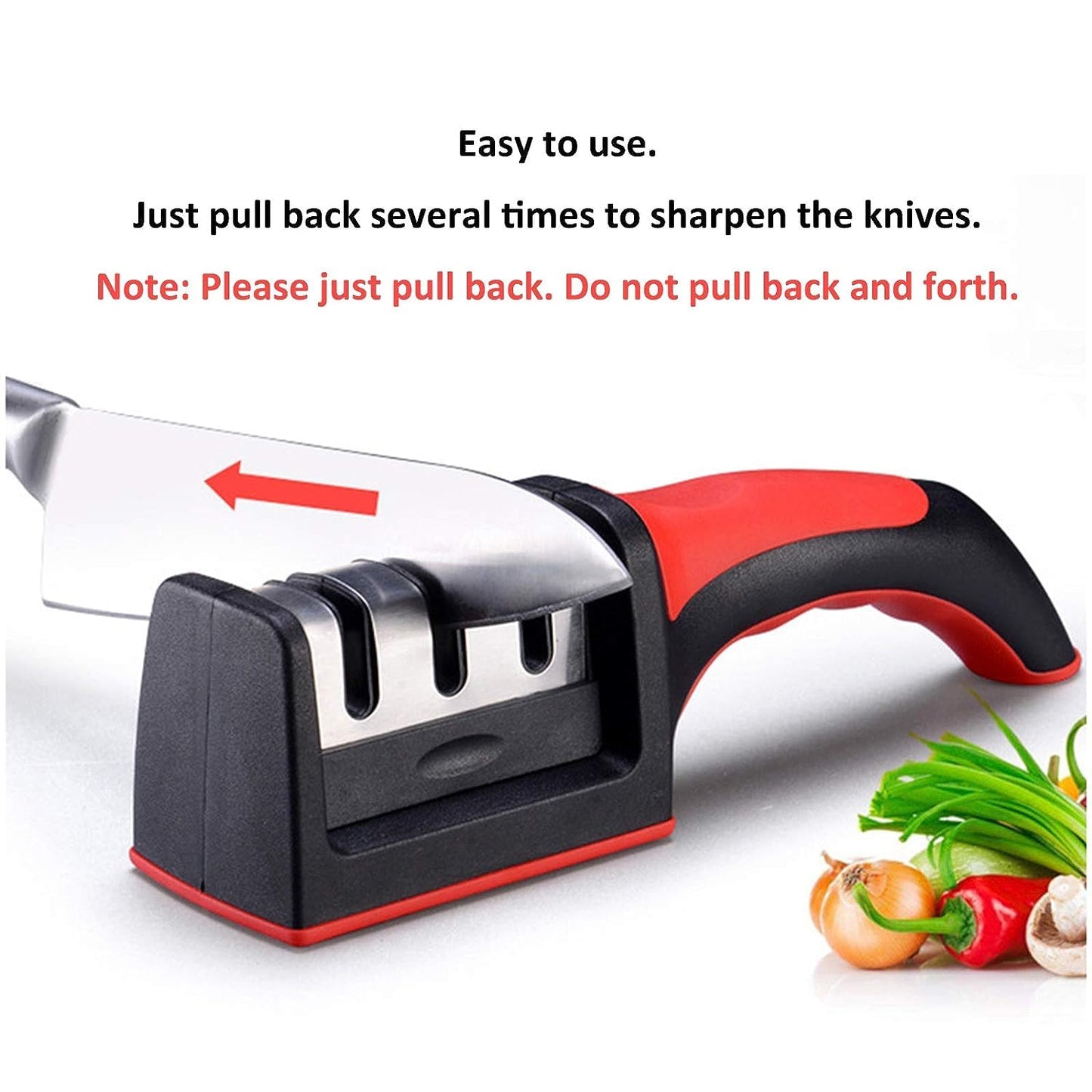 Advanced Manual 3 Stage 3 Slot Kitchen Knife Sharpener Tool kit - self Knives Shaping - Upgraded Knife Sharpener - Hand Tool - Ceramic Stone Repair Grinder
