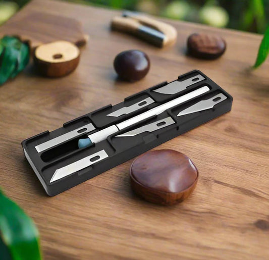 7-Piece Precision Hobby Knife Set with Carbon Steel Blades