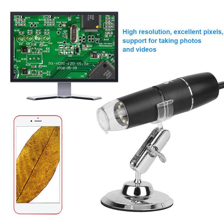 3 in 1 Digital Microscope - 1600X Magnification, Wireless, Compatible with iOS/Android,