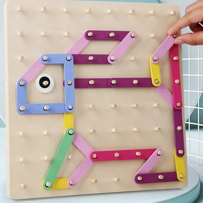Wooden Nail Board Toy Set, Pegboard Toy, Peg Board Game, Peg Board for Toddlers, Peg Board for Kids, Peg Board for Preschoolers, Peg Board for Learning, Peg Board for Early Childhood Development