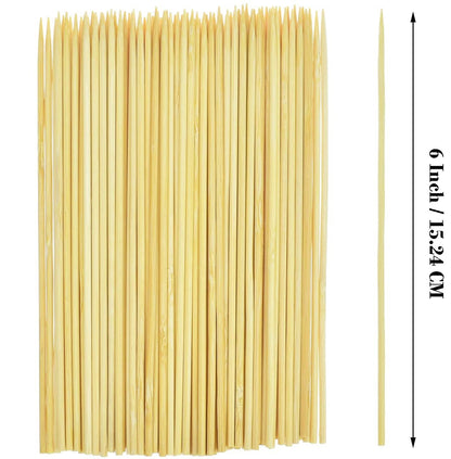 Pack of 70 - Bamboo Shashlik Sticks - BBQ Sticks - 6 Inch Length