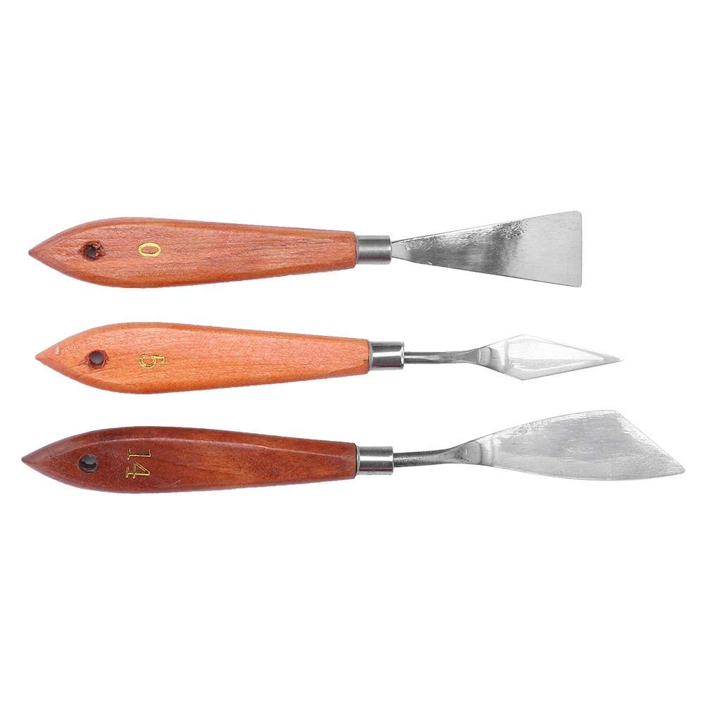 Pack of 3 - Stainless Steel Pallete Knife Set - For Color Mixing - For Artist And Students