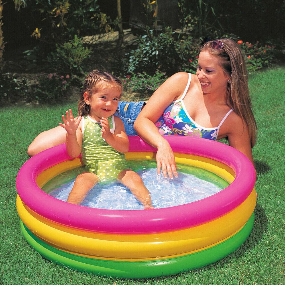 Intex 56441 + 66" x 18" + Sunset Glow Small Pool Bestway Fill N Fun-Play Inflatable Swimming Pool for Kids Baby Bath Tub