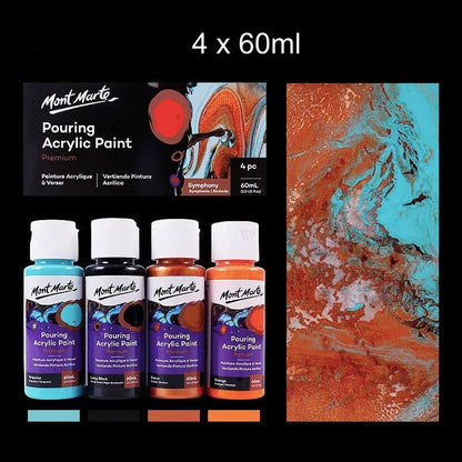 Mont Marte Fluid Art Pouring Acrylic Paint Set 60ml Tube
