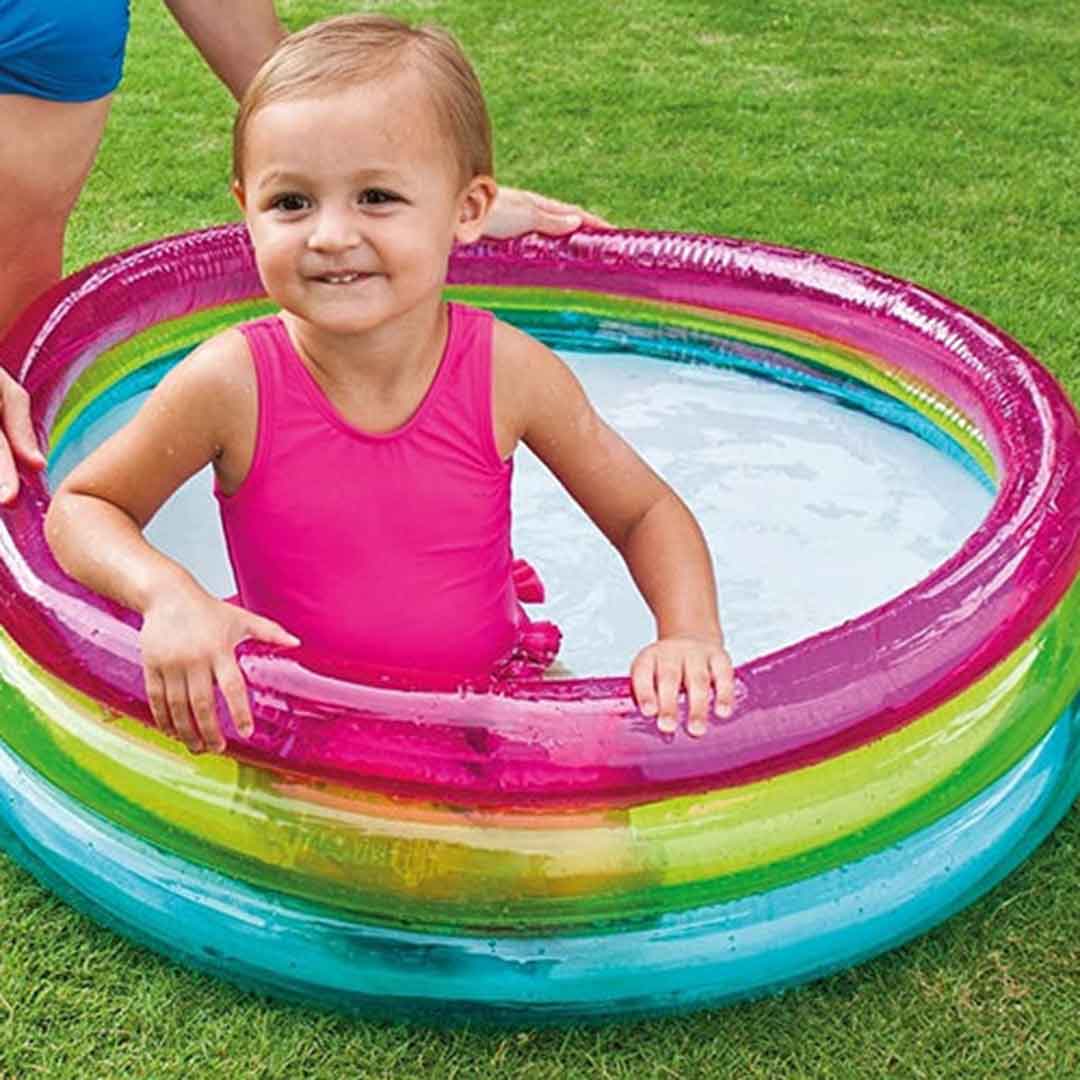 Intex 57104 + 34" x 10" + Rainbow Baby Inflatable Kiddie Pool