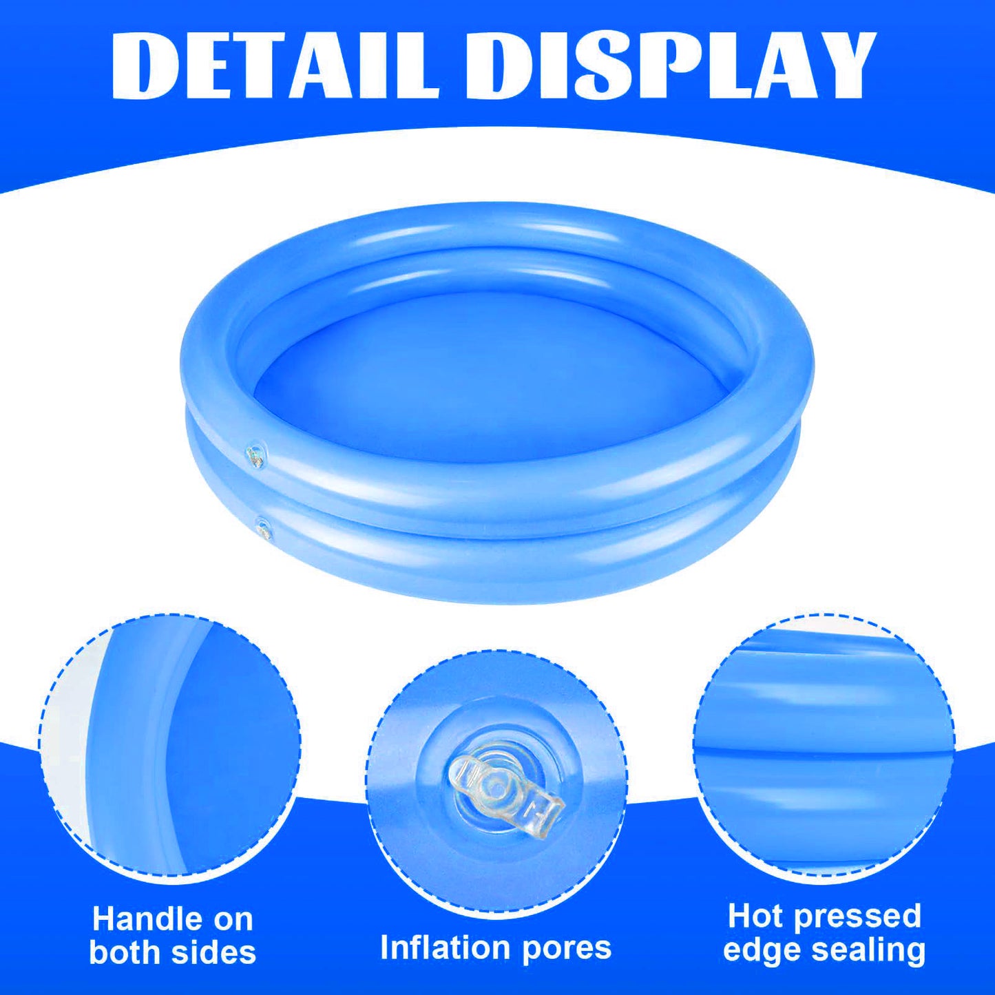 58426 + 58" x 13" + Crystal Blue Inflatable Baby Pool