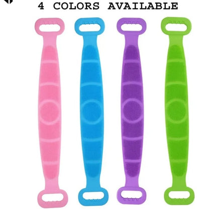 Silicone Bath Body Brush - Exfoliating & Massage Strap for Shower Cleaning