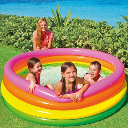 Intex 56441 + 66" x 18" + Sunset Glow Small Pool Bestway Fill N Fun-Play Inflatable Swimming Pool for Kids Baby Bath Tub