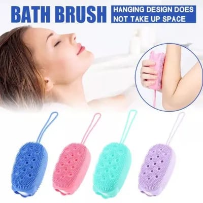 Silicone Body Bath Brush - Soft Exfoliating Scrubber for Gentle Cleansing