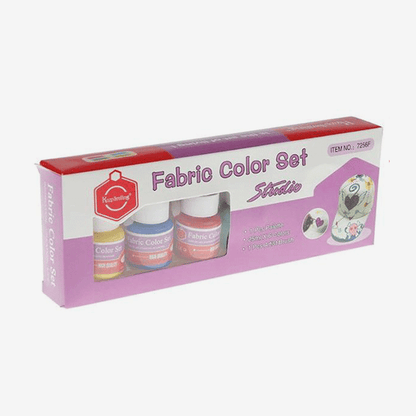 Keep Smiling Fabric Paint Set (6 Colors x 25ml) with Color Palette for Textile Art and DIY Projects