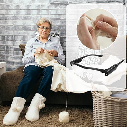2.0X Magnifying Glass Set with LED Light, Cell Operated for Close Work, DIY, Jewelry