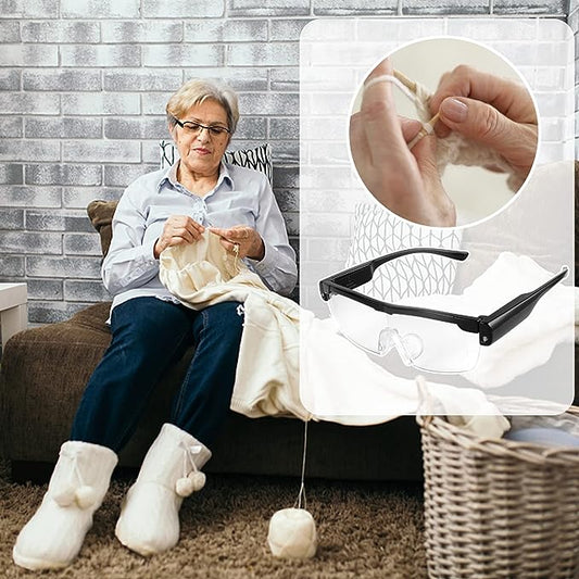 2.0X Magnifying Glass Set with LED Light, Cell Operated for Close Work, DIY, Jewelry