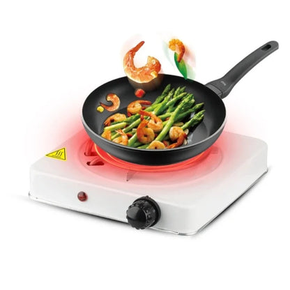 Electric Single Stove Burner - Stainless Steel Hot Plate with Adjustable Temperature, 1000W, Low Voltage, Quick Heating