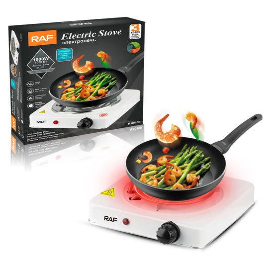 Electric Single Stove Burner - Stainless Steel Hot Plate with Adjustable Temperature, 1000W, Low Voltage, Quick Heating